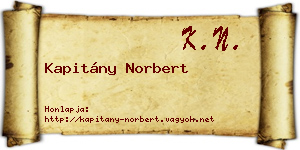 Kapitány Norbert névjegykártya