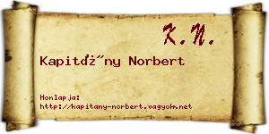Kapitány Norbert névjegykártya